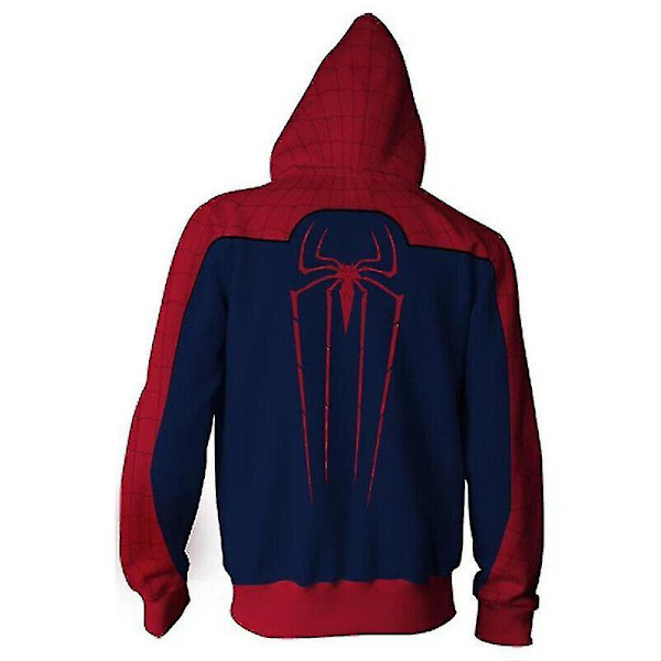 Voksne 3D-trykte Spider-Man Gensere Topper Jakke Frakk Hettestrikk Cosplay Kostyme-r 4XL