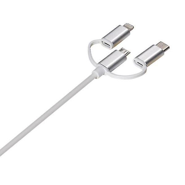 Musta 3-in-1 USB-C/Micro USB /Lightning HDMI-sovitinkaapeli AZ5484