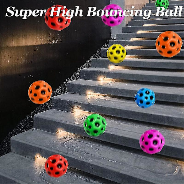 6-pakkaus Astro Jump Balls, avaruusteeman kumiset pomppupallot lapsille