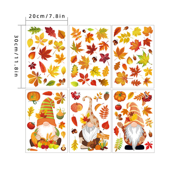 Thanksgiving fall decoration window stickers decals