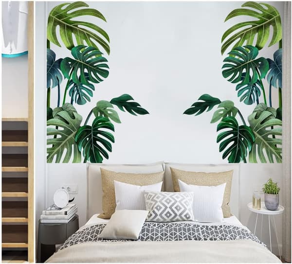 Grönt växtväggdekal Tropiskt väggdekal, växtdekaler, DIY