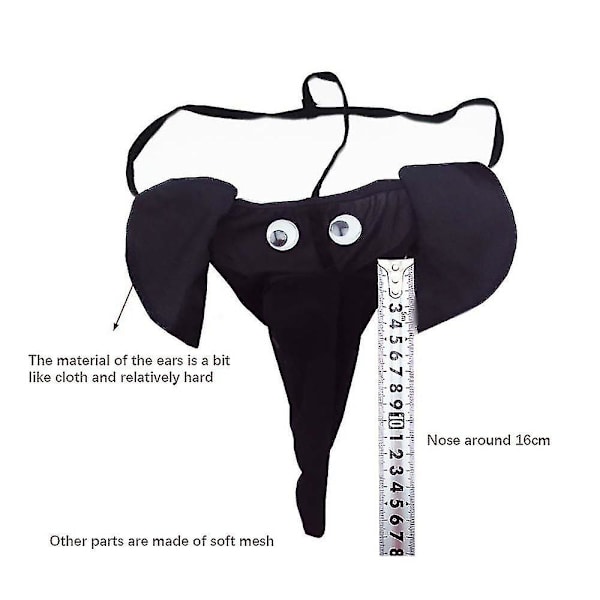 Menn Nyhet Elefant G-streng Trusser Thong Undertøy Briefs Lingerie Flerfarget Valgfritt Black