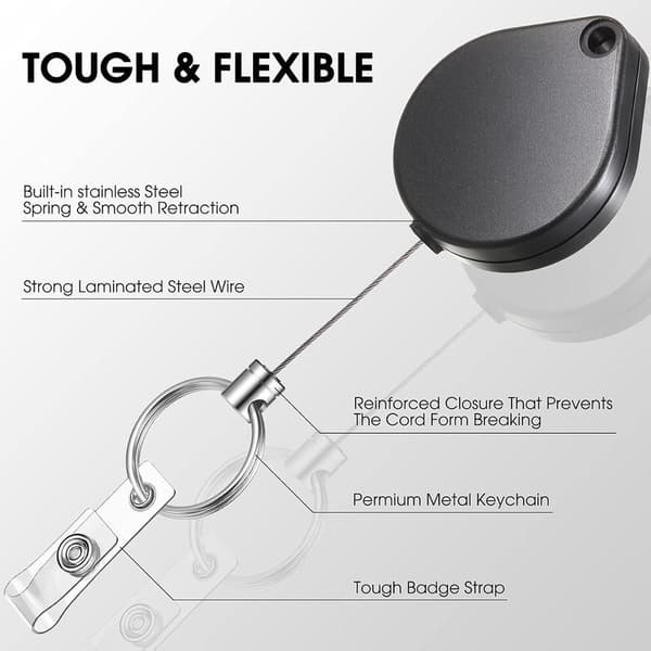 2-pack Retractable Keychain, Student ID, Retractable Key Holder, Lanyard
