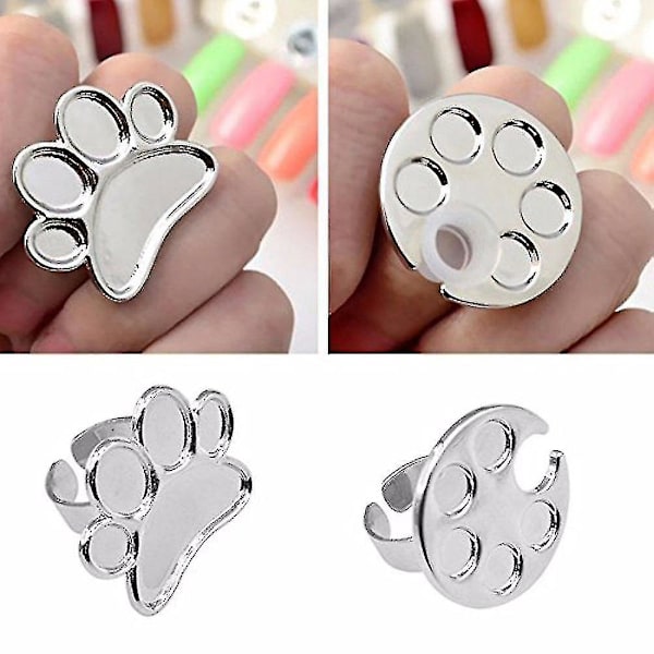 2 stk. Mini neglelakeringsholder, neglekunstpaletringe, neglepaletfingerringe, si