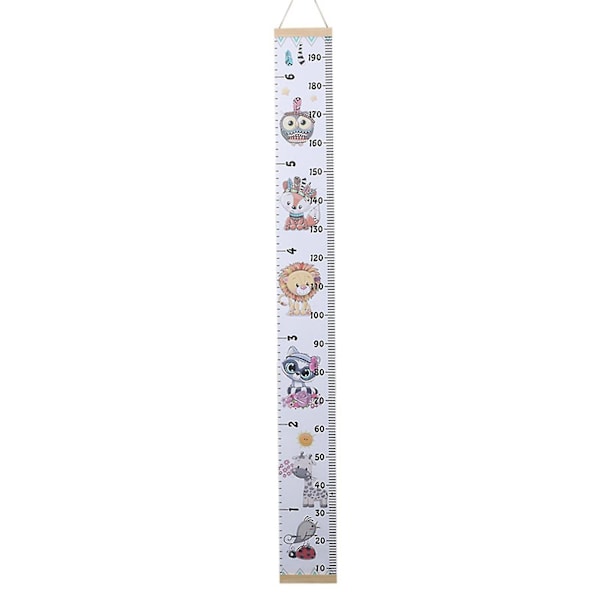 Barn Längd Mätning Linjal Canvas Hängande Tillväxt Diagram Rulla Upp Tillväxt Linjal För Barn Baby Födelsedag F