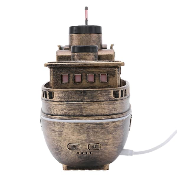 300ML cruiseskip eterisk oljediffuser med 7-farget LED-lys 2H/4H timer kjølig tåke luftfukter aromaterapi diffuser