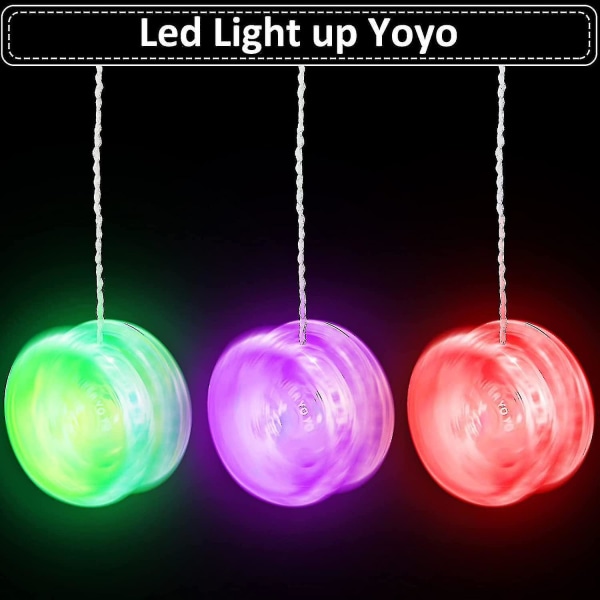 9 stk Led Light Yoyo Responsive Kulelager Yoyo Plastic Responsive
