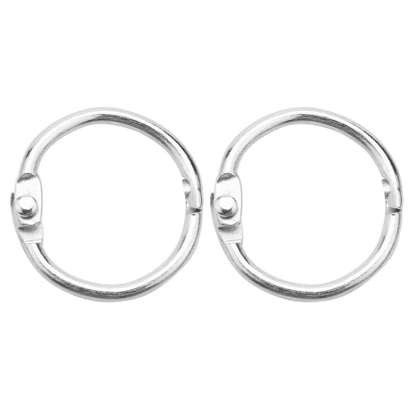 100 stk. løse bladbinderinge nøgleringe bogringe binderinge til scrapbog/album/håndværk Silver 25Mm