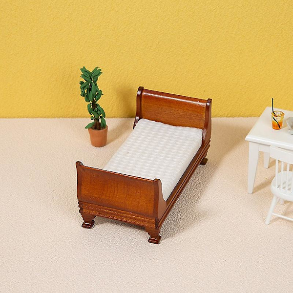 Miniatyyrihuonekalut Lelut Nuketalo DIY Koriste Tarvikkeet Mini 1:12 Eurooppalainen Yhden Hengen Sänky