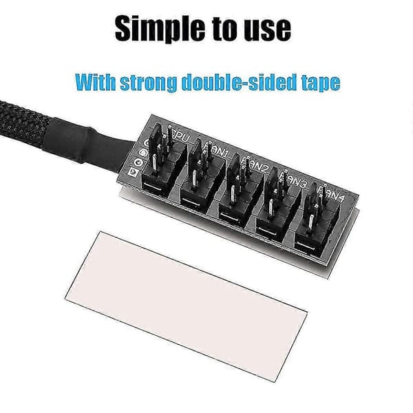 4-benet Pwm-blæserhub, 4-benet stik til CPU-blæser PC-blæserhub, computer CPU/kabinetblæser strøm multi splitter stikkabeladapter til 12v computer 1*5 pin