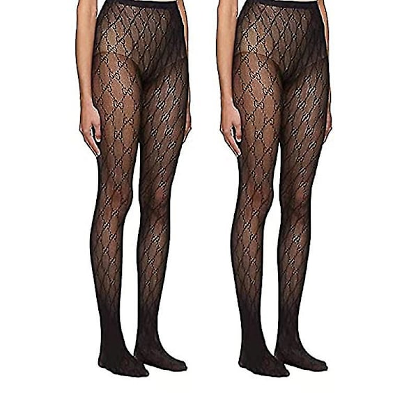 2024 Dobbelt Brev CC Transparent Slim Strømpebukser Fishnet Strømper Sexede Strømper Strømpebukser Fest Klub Sorte Strømpebukser