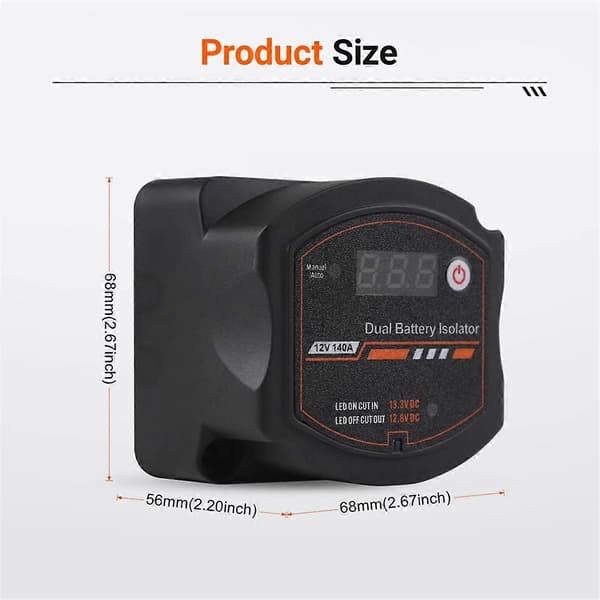 12V 140A Smart dubbel batteriisolator för bil, husbil, ATV, UTV, båt, marin