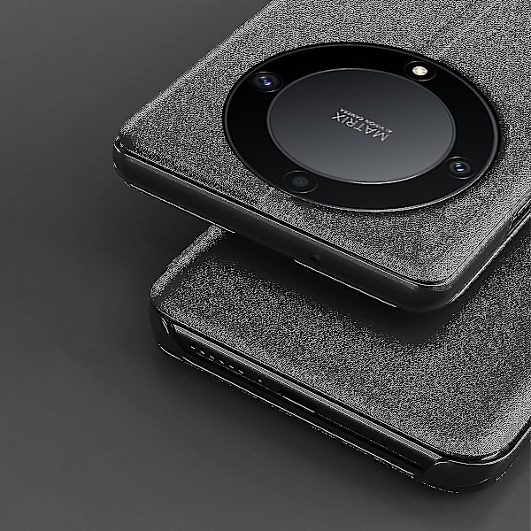 For Honor Magic 5 Lite 5g /x9a 5g Pu Läder Skal Sidovy Fönster Stativfodral Telefonfodral