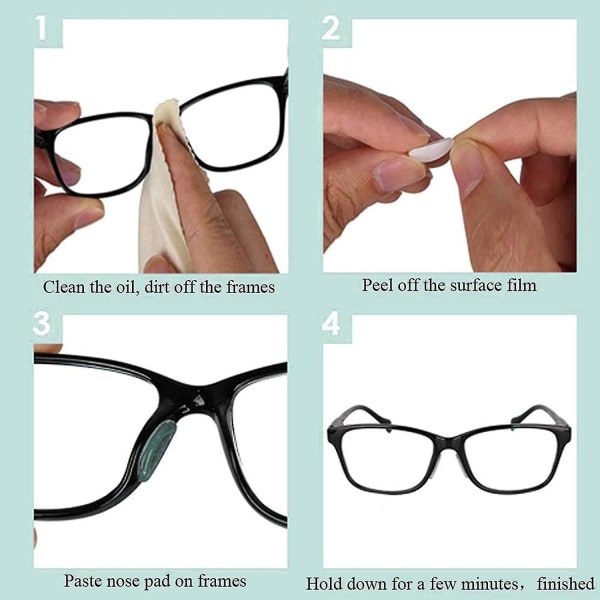 20 par glasögon näskuddar Antiglid silikon mjuka näskuddar Självhäftande näskuddar Glasögon (transparent, 1,5 mm)