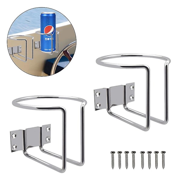 2 stk. rustfrie stål marine ring koppholder for båt marine yacht lastebil RV campingvogn båt tilbehør - Marine Hardware
