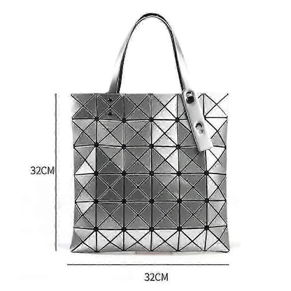 Japanska Issey Miyake Geometriska Tygväskor Lingge Väska Resehandväskor för Kvinnor Silver