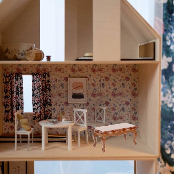2 st miniatyrköksbord leksaker trähus docka möbler tillbehör