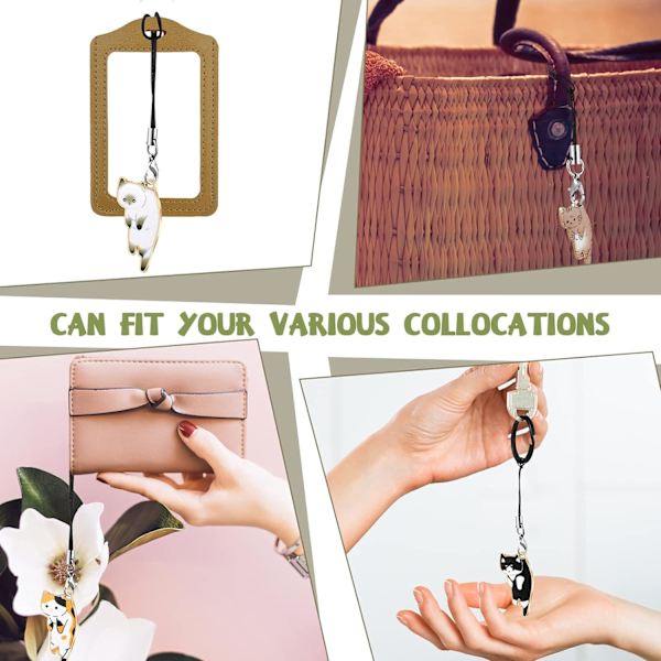 6 Pieces Cat Charms for Cell Phone Kawaii Cell Phone Charm Strap Cute Hanging Cat Backpack Wallet Keychain Hanging Accessories