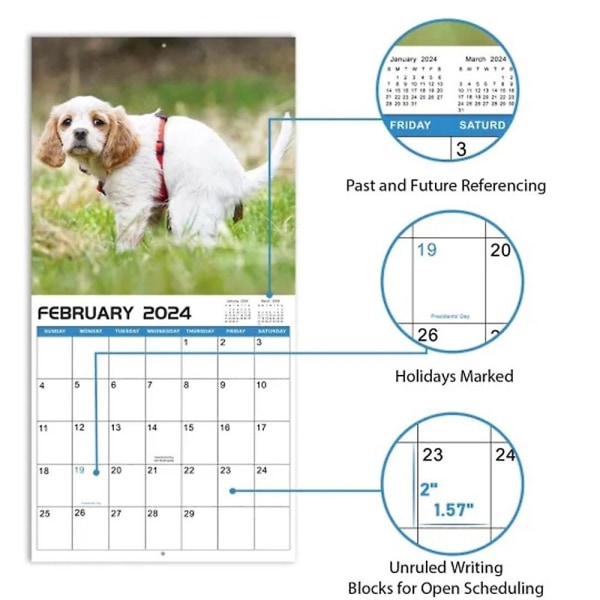 2024 Wall Calendar Pooping Dogs Calendar Funny Dog Calendar Gifts