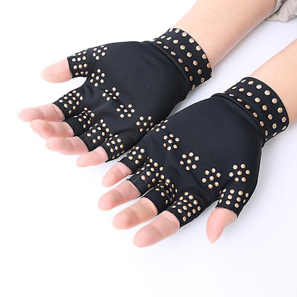 Dispensing halvfinger trykkhansker sykling sklisikker varm rehabiliteringstrening fitness treningshansker Skin color black dots