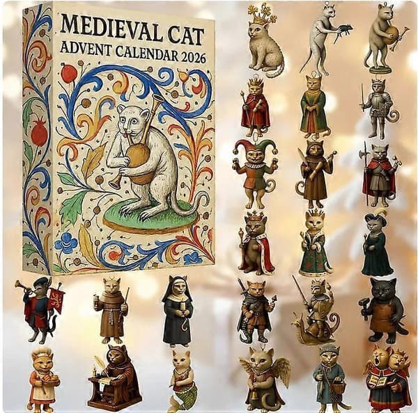 Katte-ankomstkalender, plast, semi-håndlavet semi-mekanisk, blind box-pynt, 300g WY-26