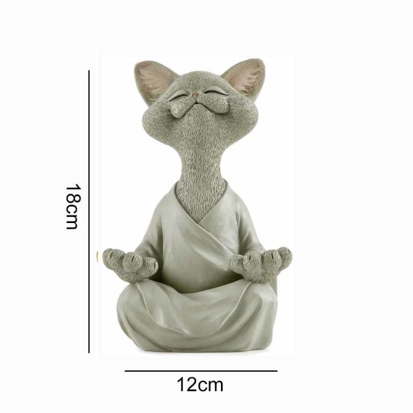 Buddha kattstaty meditation yoga samlarpresent för katt 18 CM