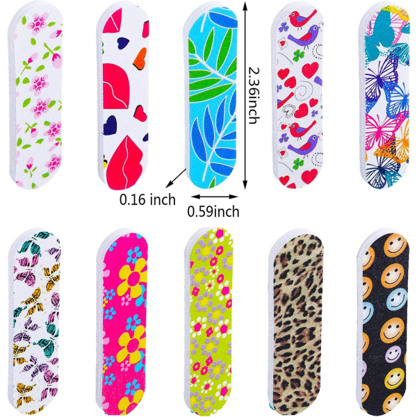 100 stk. neglefile dobbeltsidede sandpapirsplader manicureværktøjer (stylish stil) 100 Count Pack of 1
