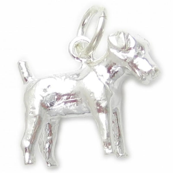 Jack Russell Terrier Dog Sterling Silver Charm .925 X 1 Dogs Terriers - 5136