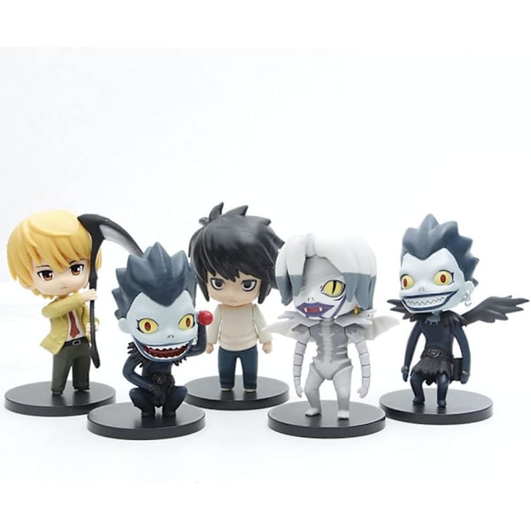 5 stk Death Note-figurer sett 10cm q versjon anime karakter figur modell samleobjekt hjem tilbehør