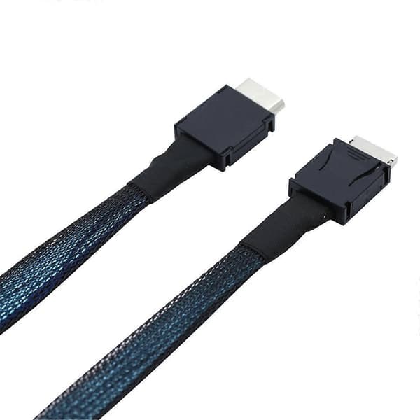 For PCIe Oculink SFF 8611 4I til Mini SAS SFF-8611 4I Server Super Speed Kabel Dataforlengelse Data T Black  Blue