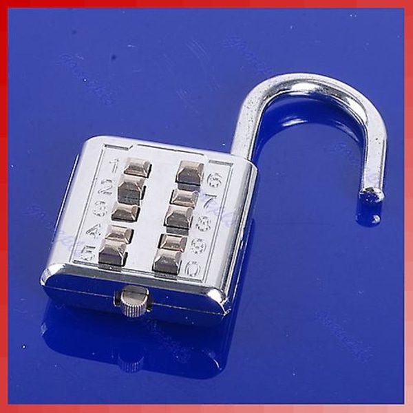5 Digit Code Password Lock Luggage Lock For Storage Unit Gym Locker Toolbox Silver