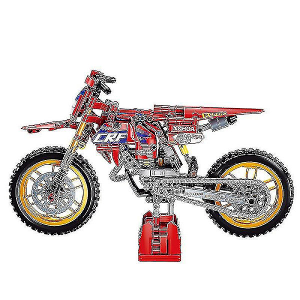 1:8 Tekninen huipputekninen moottoripyörä Motocross Crf -malli Rakennuspalikat Maastoauto MOTO Moc -palikat Lahjat Diy-lelut Lapset Pojat 556PCS