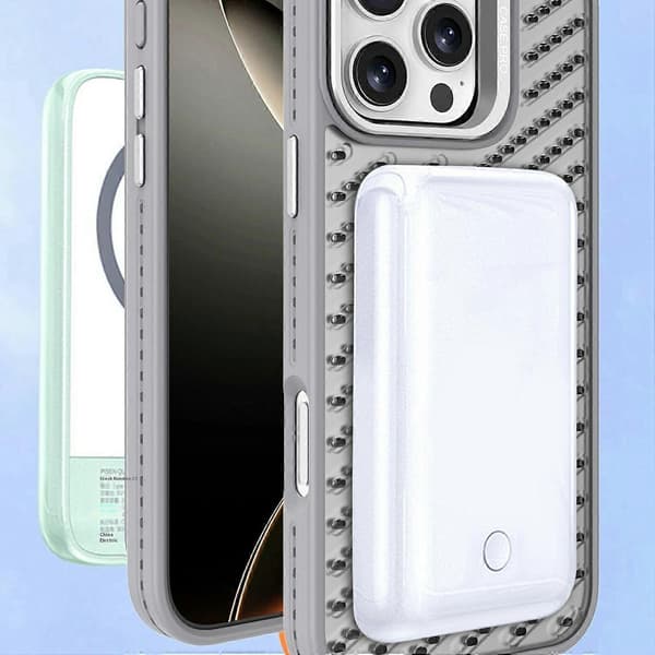 Magnetisk deksel til iPhone 16 Pro Max, PC TPU bakdeksel med hul design og linse-støtte Grey Grey