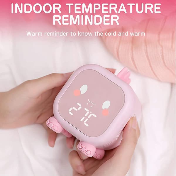 Children's Alarm Clock with 4 Brightness LED Touch Control Pink