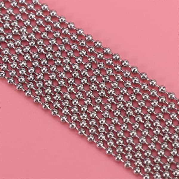 3 meter lang kulekjede 3,5 mm diameter med 10 matchende koblinger (sølv)