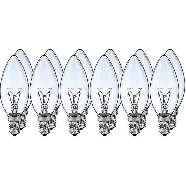 12x 40w E14 Candle Lamp Clear White Classic Incandescent Bulb