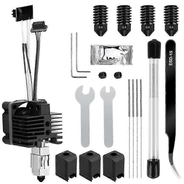 Bambu Lab P1P/P1S Hotend Kit, 3D-printer komplet samlet hotend med blæser, hærdet stål 0,4 mm dyse høj hastighed