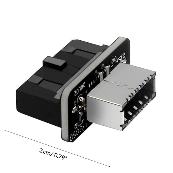 Högkvalitativ USB-frontpaneladapter - Typ-E Hona till USB 3.0 19 PIN Hane Adapter Intern Vertikal Header Splitter