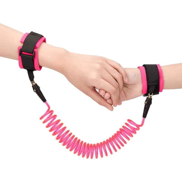 2,5M Anti-tab armbånd til baby og småbørn, sikkerhedssele, armbånd, 360° roterende sikkerhedselastisk wiretov, gåarmbånd, sikkerhedssele (Pink)