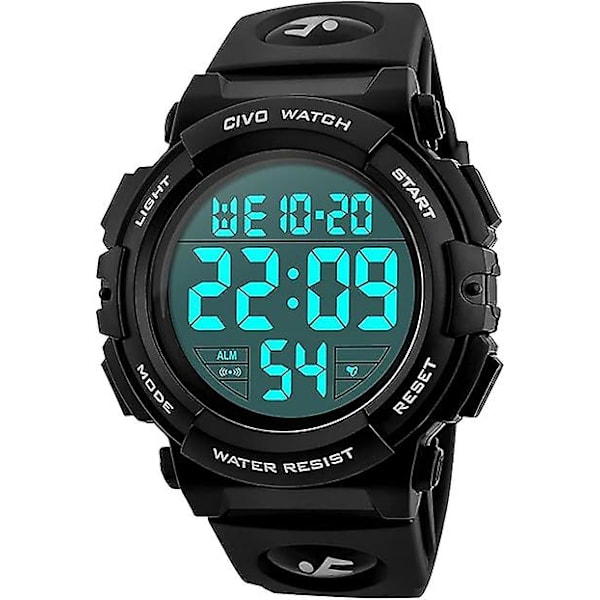 Digitalt herreur, LED-baggrundsbelyst digitalt armbåndsur