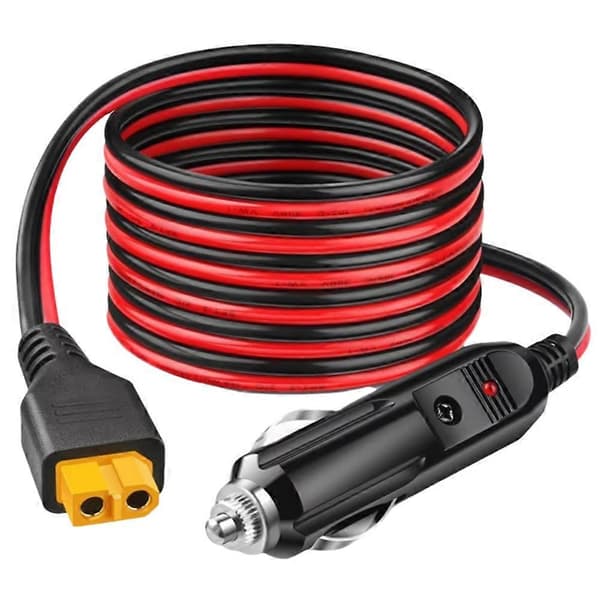 12AWG bil cigarettænder til XT60 adapterkabel til ALLPOWERS R600 R1500 R2500 S2000 Pro Ecoflow Delta/River Anker B Black   red