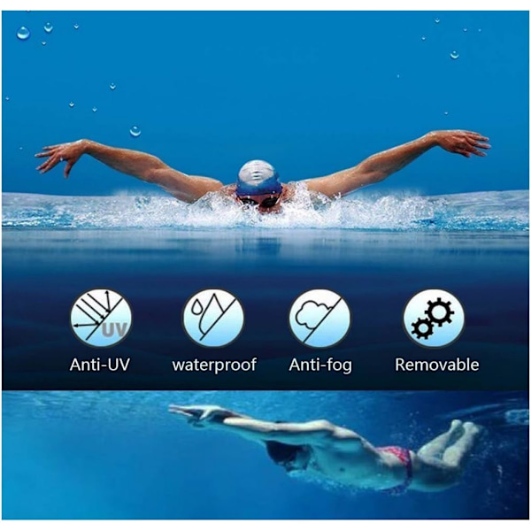 Simglasögon utan läckage Silikon med skyddsfodral Justerbar för män kvinnor ungdomar barn Unisex Triathlon simglasögon