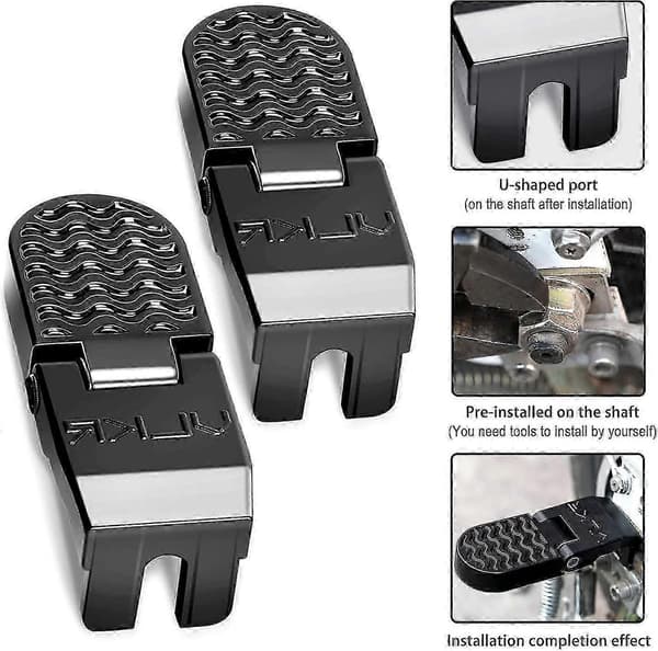 1 par 10 mm U-slids cykelbagfodstøttepedaler - foldbare skridsikre, passer til mountainbikes