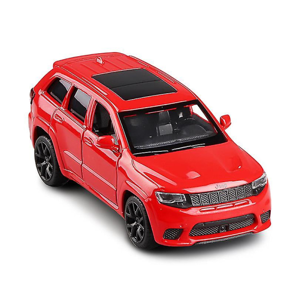 1:36 Jeep Grand Cherokee Trackhawk SUV Leksaksbil i Metall Drag Bakåt Mini Bilmodell Samlarobjekt Barnpresent White