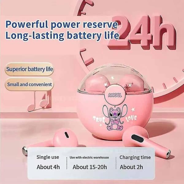 Barnas Stitch Angel Trådløse Bluetooth 5.3 Hodetelefoner Hifi Lyd Stitch