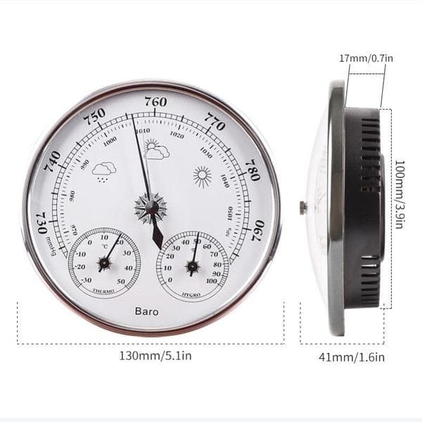 Barometer vejrstation med barometer og hygrometer termometer 3 i 1, 1 stk