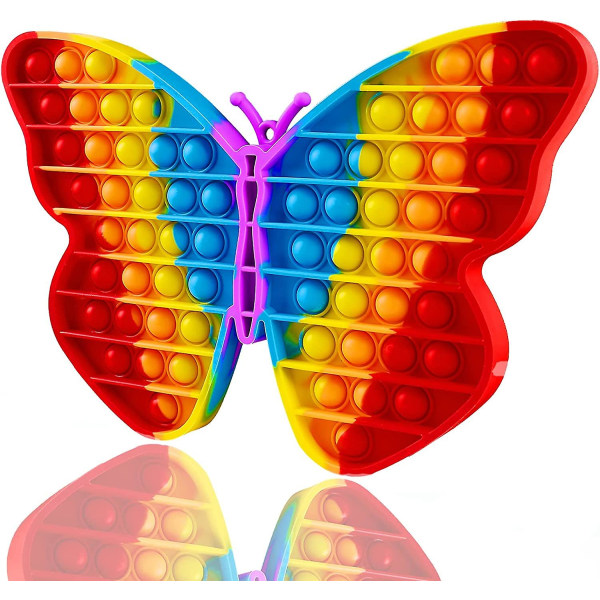 Jumbo Big Butterfly Pop Fidget Toy It Rainbow Giant Popper Popitsfidgets Large Kæmpe Mega Xl 100 Poppit Popets Bubble Popping Sensorisk Angst Stress Re