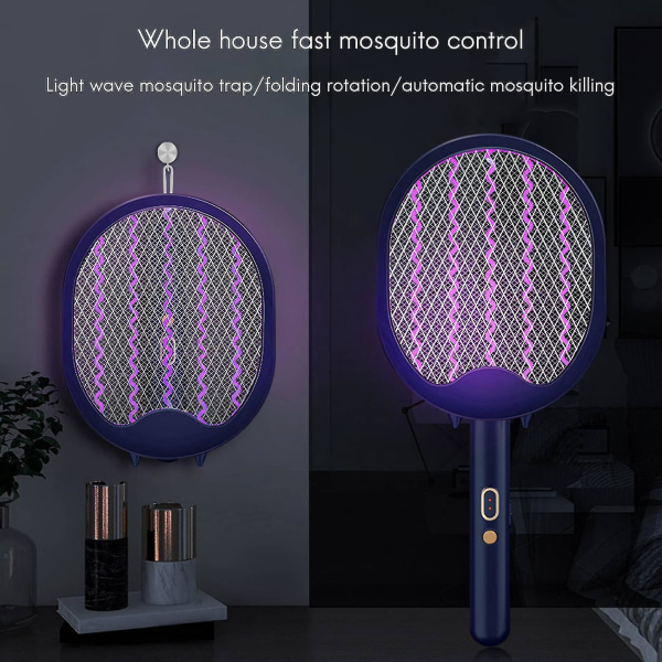 3000v Elektrisk Insekt Racket Swatter Zapper Oppladbar Sommer Mygg Swatter Kill Fly Bug Zappe