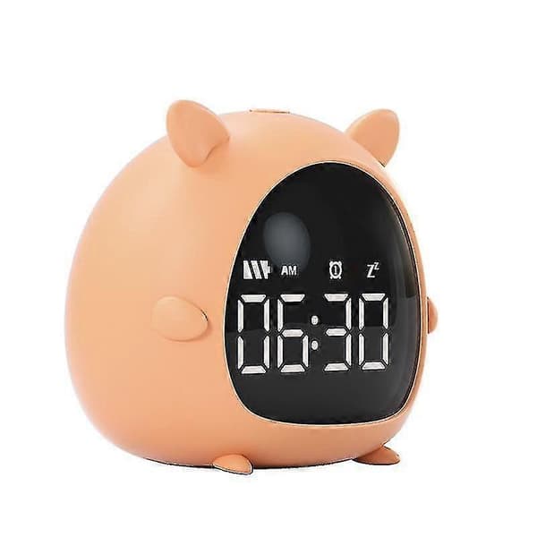 Analog väckarklocka med högt alarm, tecknad design, tyst, smarta dubbla tidsinställningar, multifunktionell