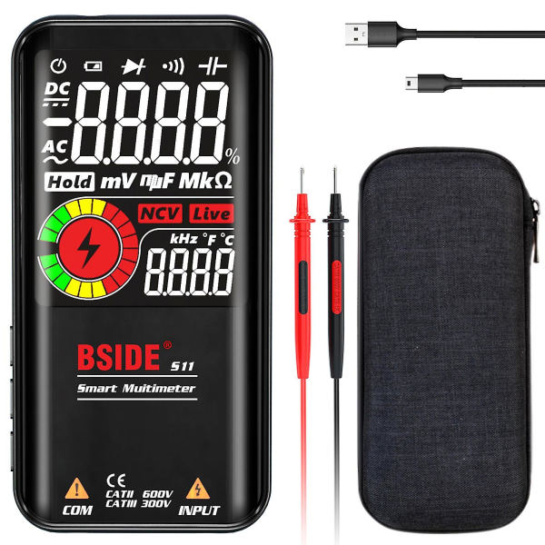 Bside S11 Intelligent 9999 Counts Multimeter Digital Lcd Display Oppladbar Universal Meter Ac/dc Voltmeter Ohmmeter Test Resistance Capacitance Fre